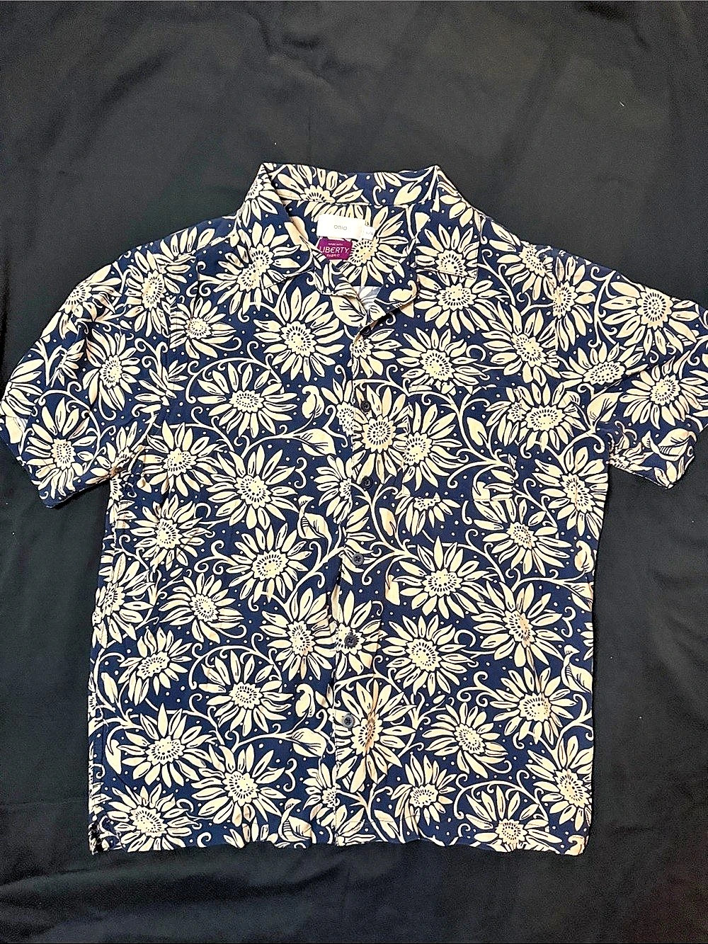 Onia x Liberty Fabric Short Sleeve Camp Shirt Sunflower Print